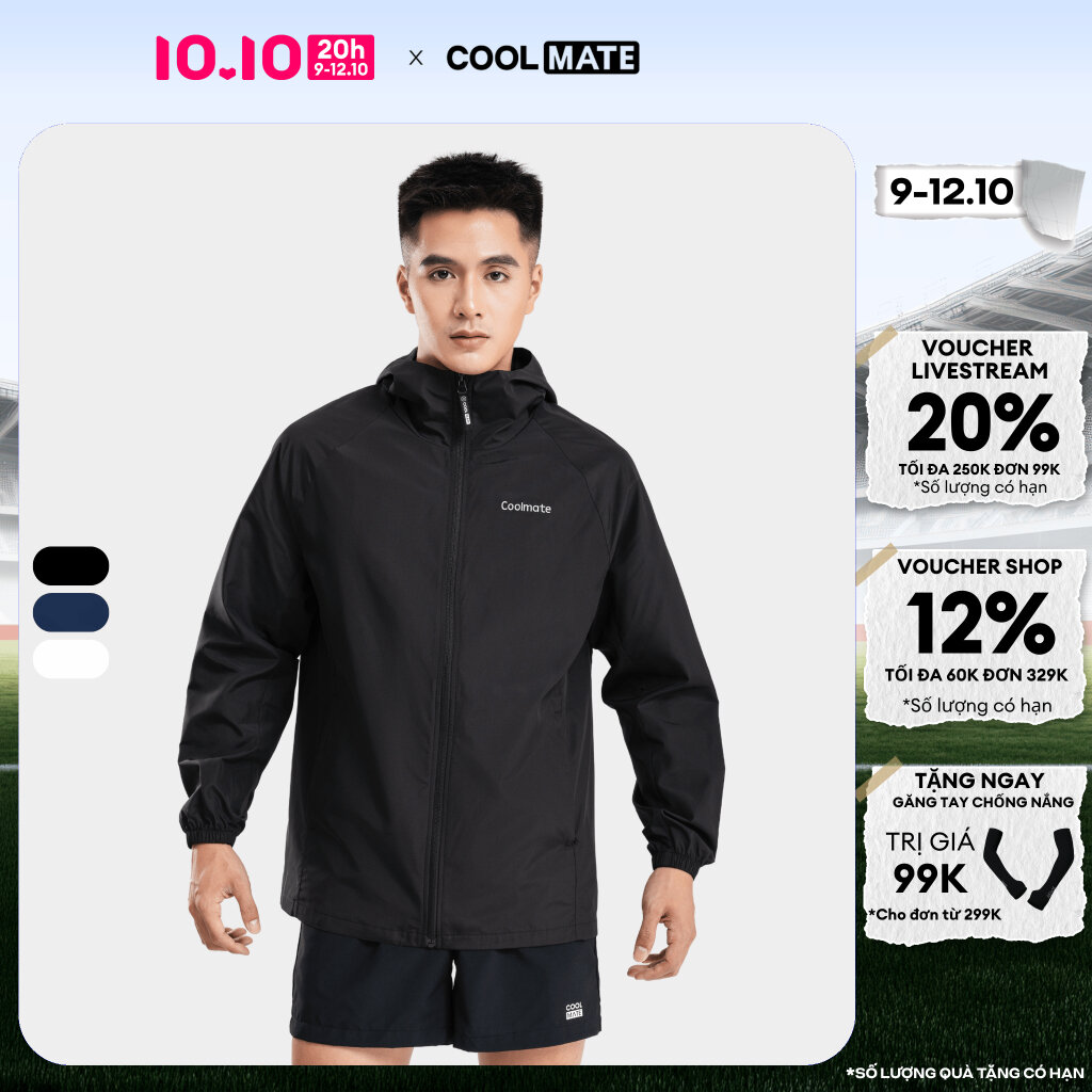 [CHỈ 20H 9-12.10 TẶNG QUÀ ĐƠN TỪ 299K]Áo khoác chống nắng nam có mũ Daily Wear Chống nắng chống UV UV 99%, Trượt nước - Coolmate