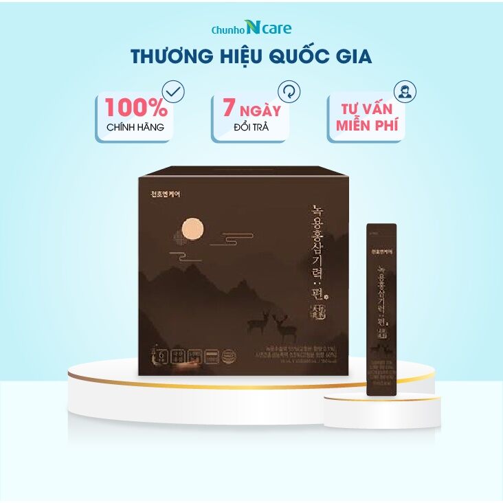 Hồng sâm lộc nhung hươu chunho ncare cho nam giới - hộp 60 gói x 10ml