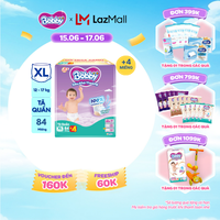 [Từ 22-23 tặng QUÀ TO-SLCH] Tã/bỉm quần Bobby 3mm Mega Jumbo Siêu khô thoáng XL84