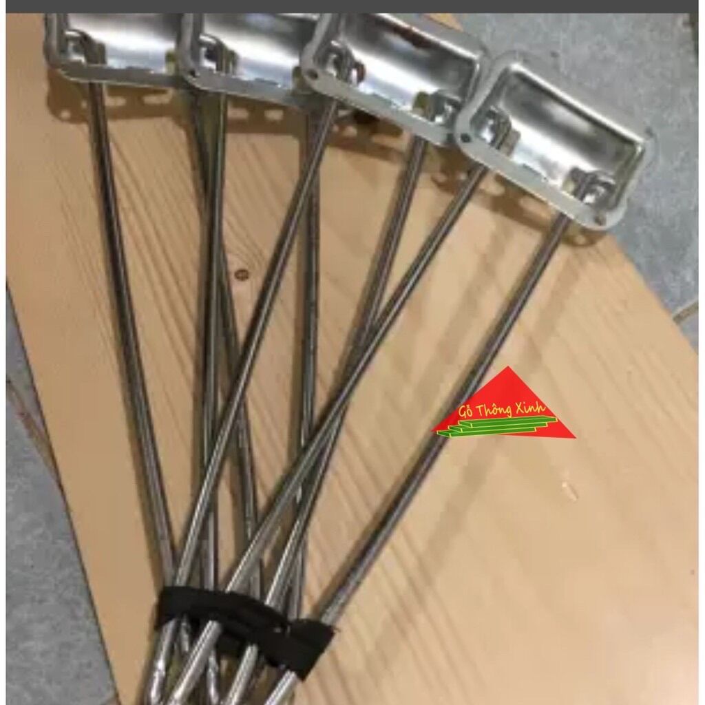 [HCM]Bộ 4 chân bàn gấp gọn bằng sắt mạ kẽm màu trắng sáng chắc chắn dài 27cm dùng lắp bàn học bàn cafe bàn ăn em bé