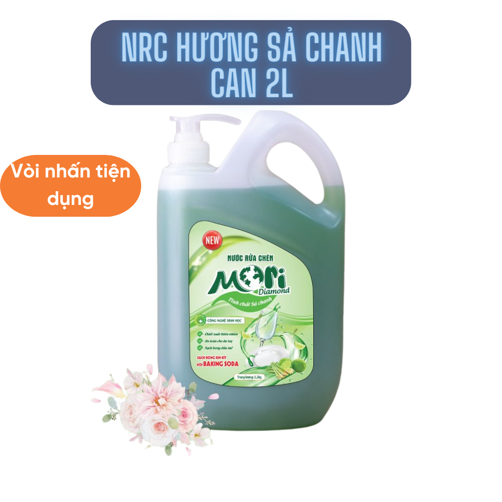 Nước Rửa Chén Tinh Dầu và Thảo Dược Mori Can 4 Lít