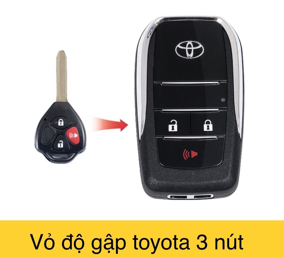 Vỏ Chìa Khoá Độ Gập Toyota 3 Nút ( Đời 2003 - 2015 ) Xe Innova, Fortuner,  Vios, Yaris, Corolla, Altis, Camry... | Lazada.Vn