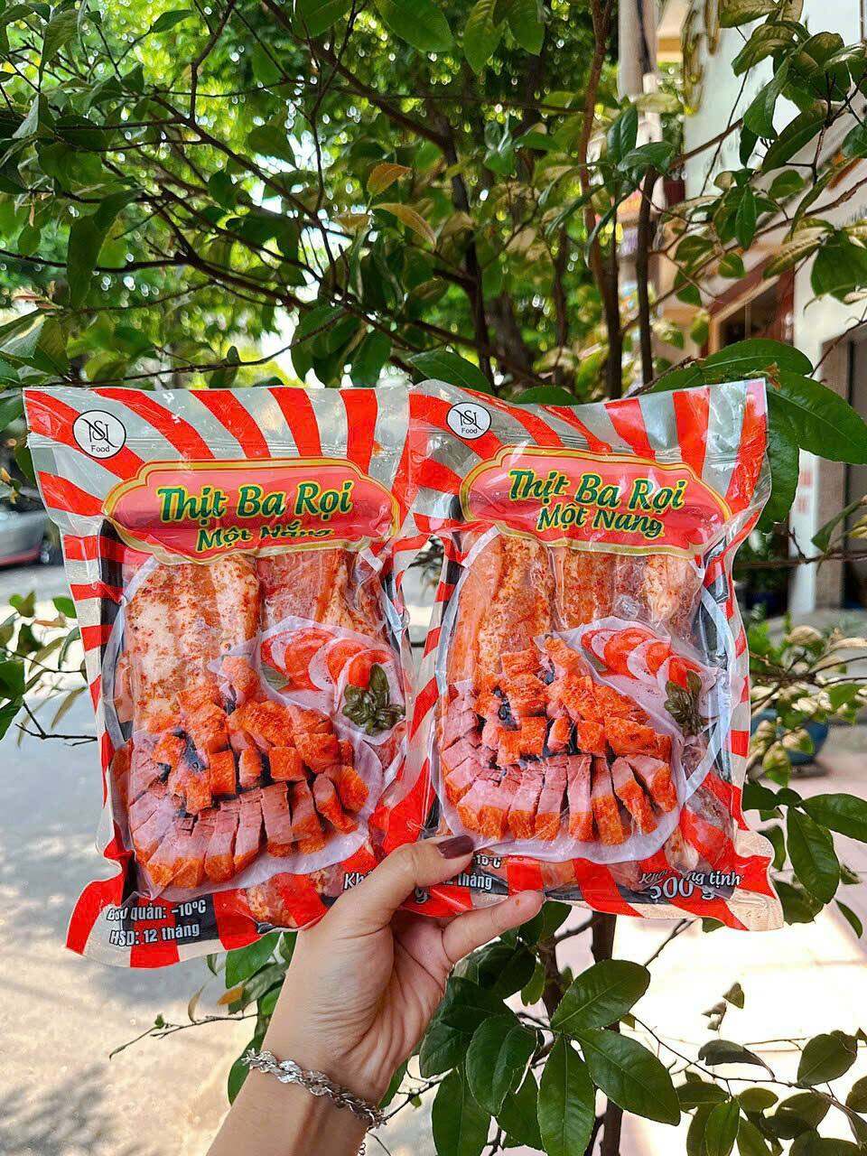 Thịt ba rọi 1 nắng ướp sả ớt,khay 500g