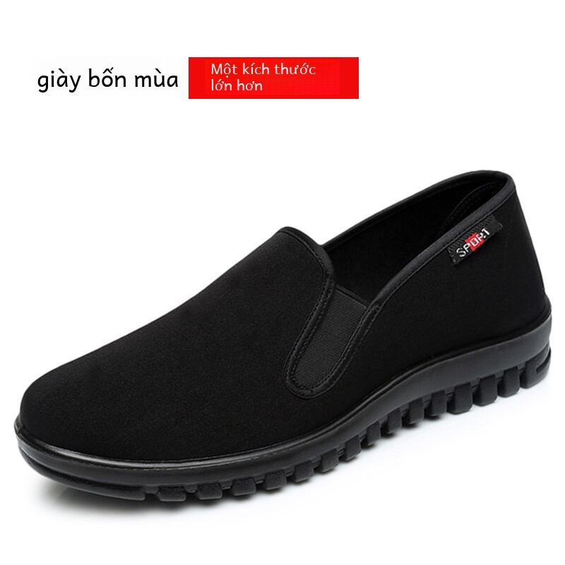 Giày Vải Thông Thường Thoáng Khí Cho Nam Giày Bảo Hộ Lao Động Màu Đen Có Đế Mềm Chống Trượt Và Thoải Mái Bên Trong Để Sử Dụng Hàng Ngày