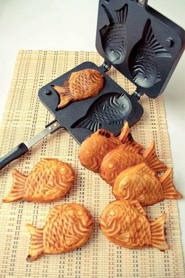 Khuôn Nướng Bánh Cá Taiyaki 2 con+ Tặng kèm công thức làm bánh