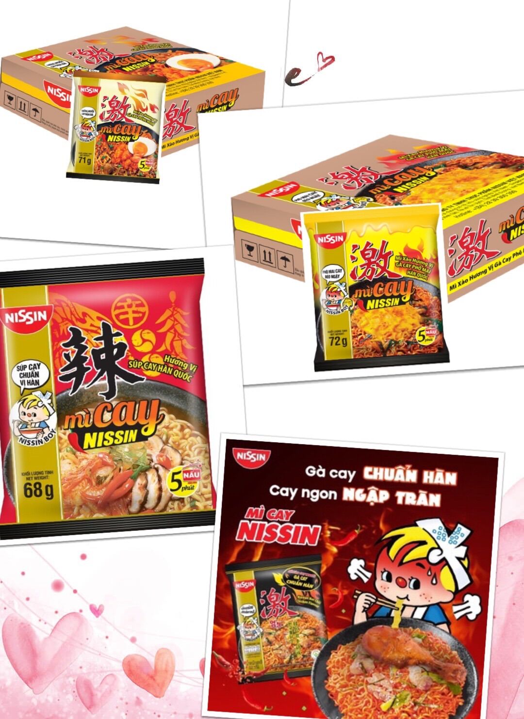 1 thùng mì trộn cay nissin hàn quốc . thùng 30 gói. 20 gói.