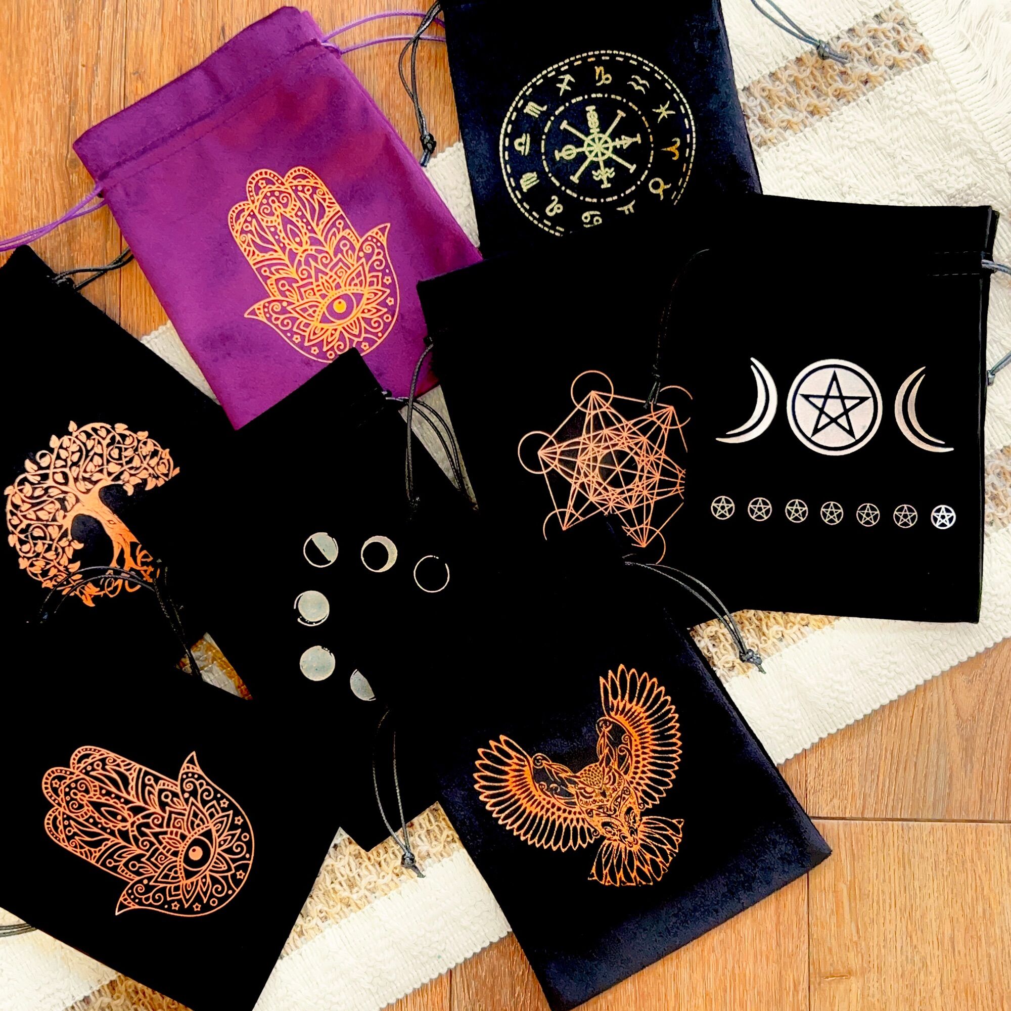 Túi đựng đá/bài Tarot nhiều hoạ tiết