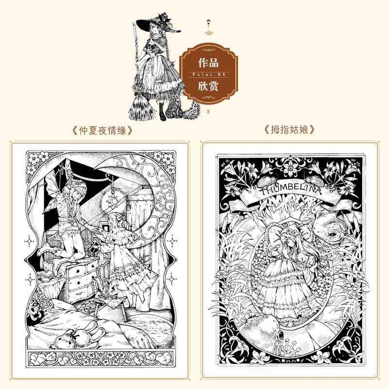 ARTBOOK VẼ NÉT LINE Thế giới cổ tích