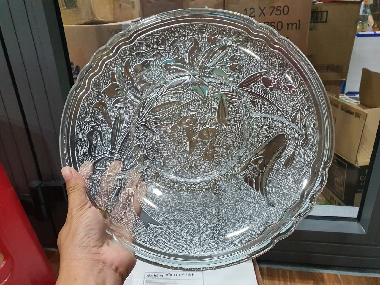 Dĩa thủy tinh - Dĩa trưng trái cây