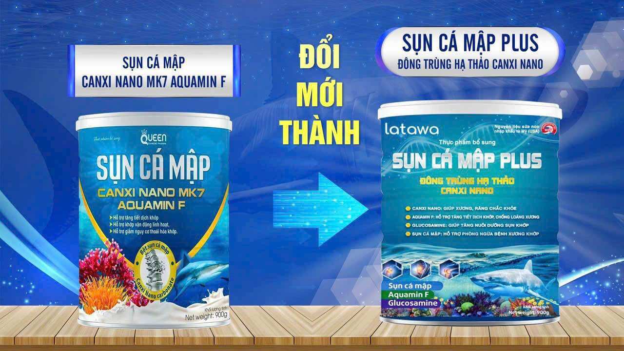 Hộp 900g sữa sụn cá mập canxi mk7 aquamin f xương khớp chắc khoẻ