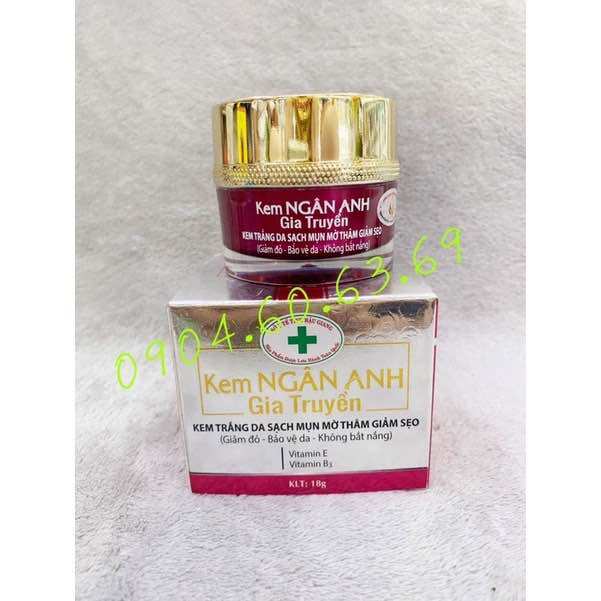 Kem ngân anh gia truyền 18g trắng da-sạch mụn-mờ thâm-giảm sẹo