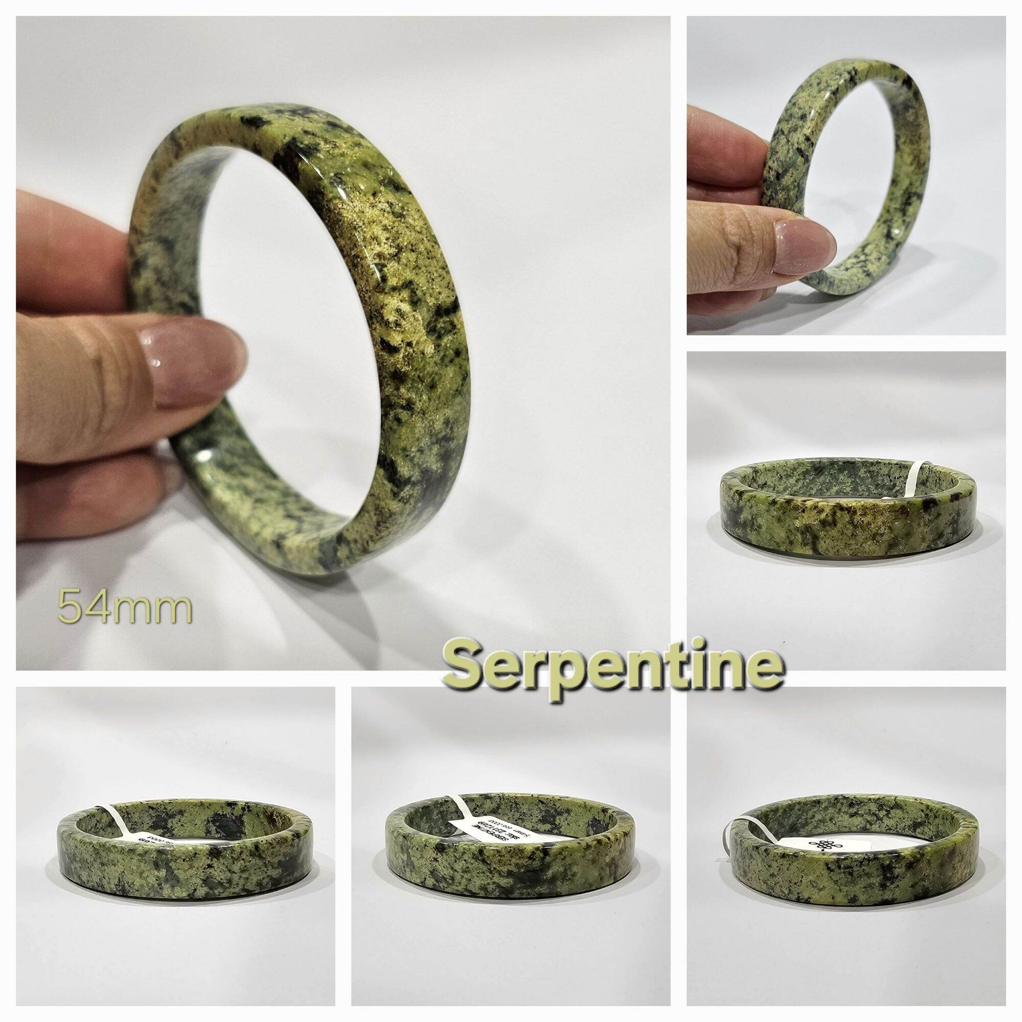 2311269 Vòng đá Serpentine thiên nhiên, dk 54mm, năng lượng bình an, may mắn