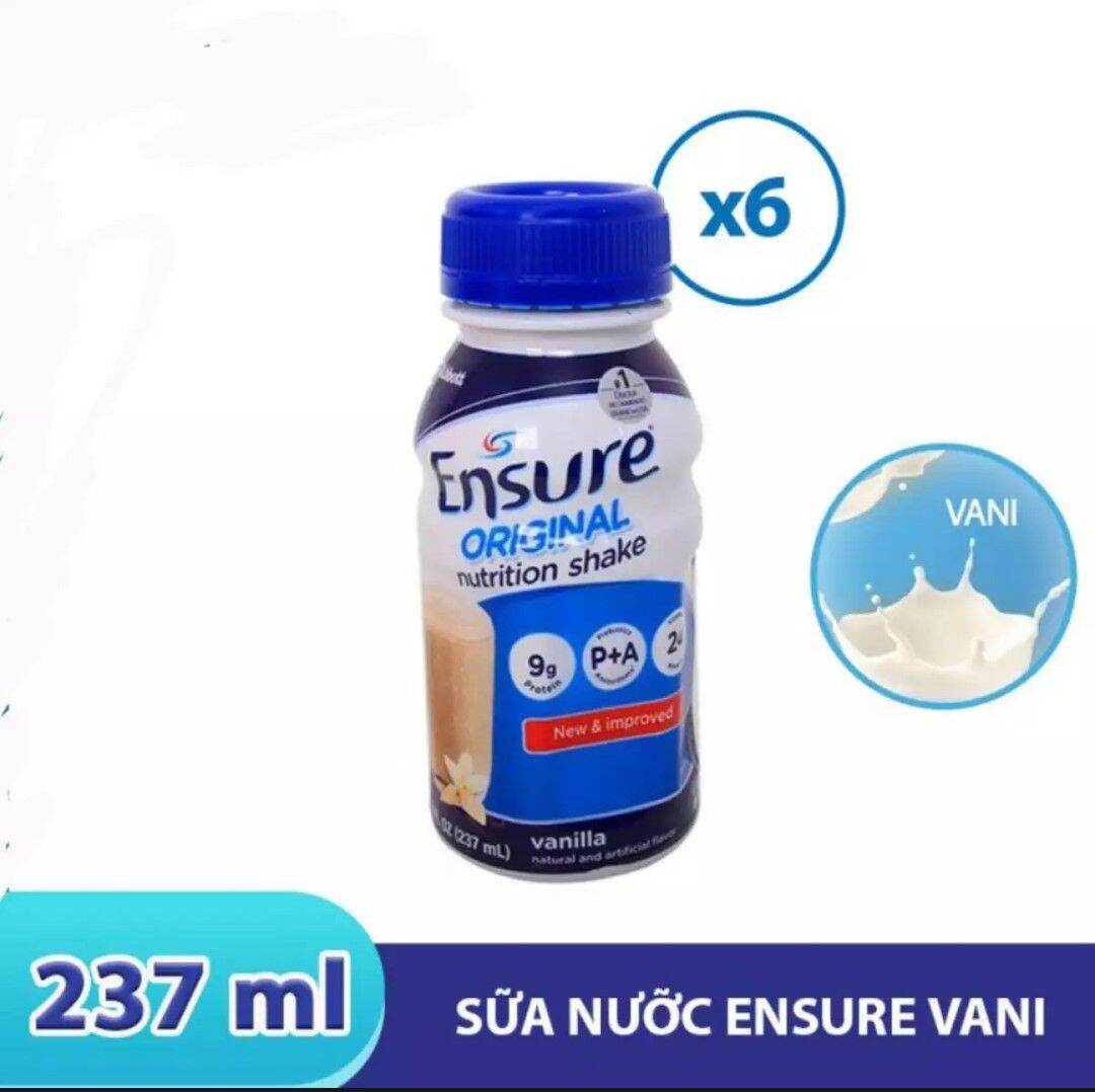 Lốc 6 Chai Sữa Nước Ensure Vanilla 237ml - Date Mới