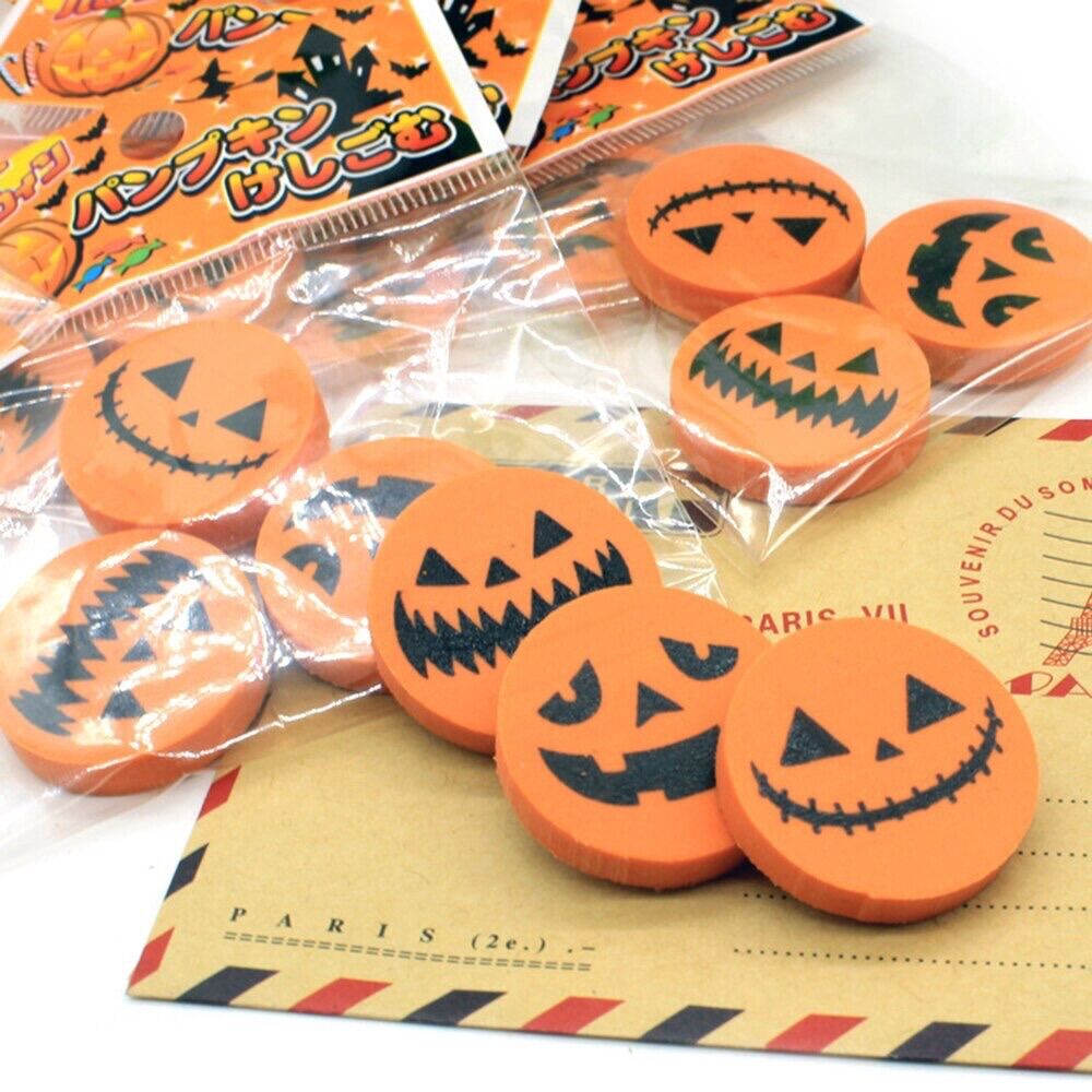 Combo 10 túi tẩy 3 gôm tẩy hình bí ngô Halloween