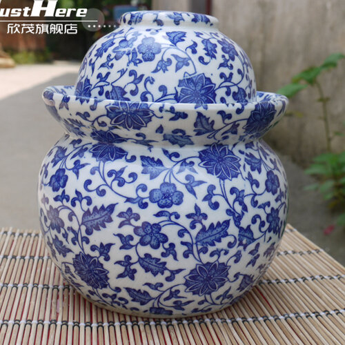 Sichuan Kimchi Jar Earthen Jar Household Ceramic Sealed Can Earthenware Pickled Vegetables and Pickles Kitchen Storage Jar Old-Fashioned Kimchi Jar