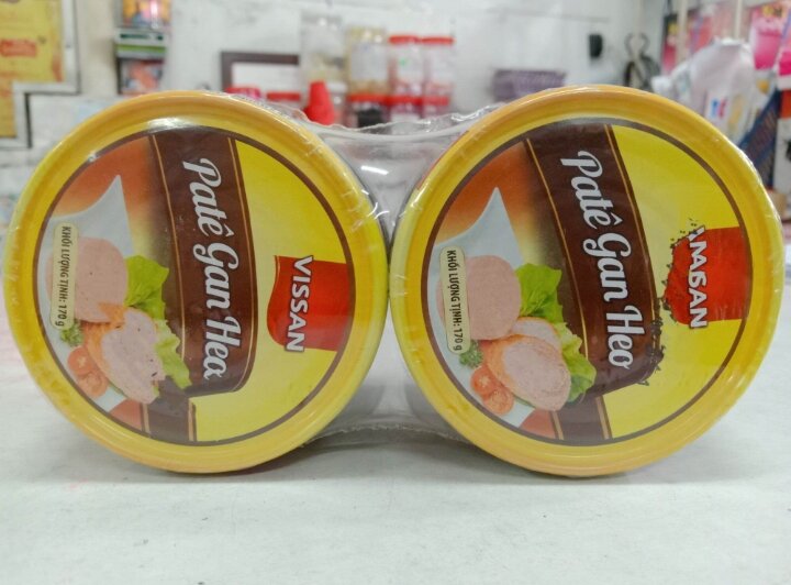 Combo 4 hộp pate gan heo lon in vissan hộp 170g date 2027