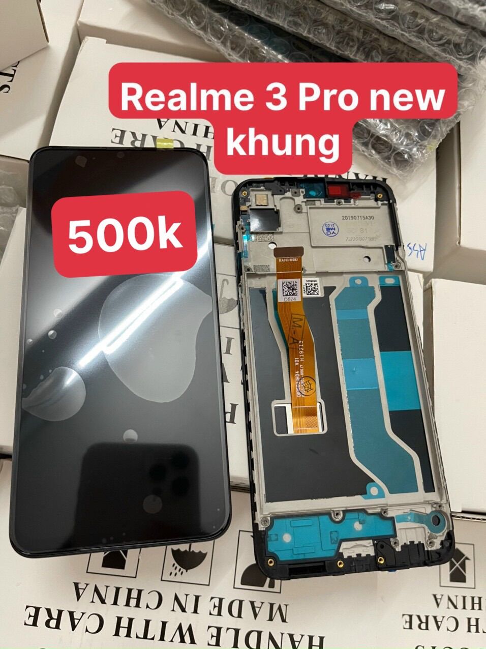 Màn hình Realme 3 Pro zin hãng liền khung New