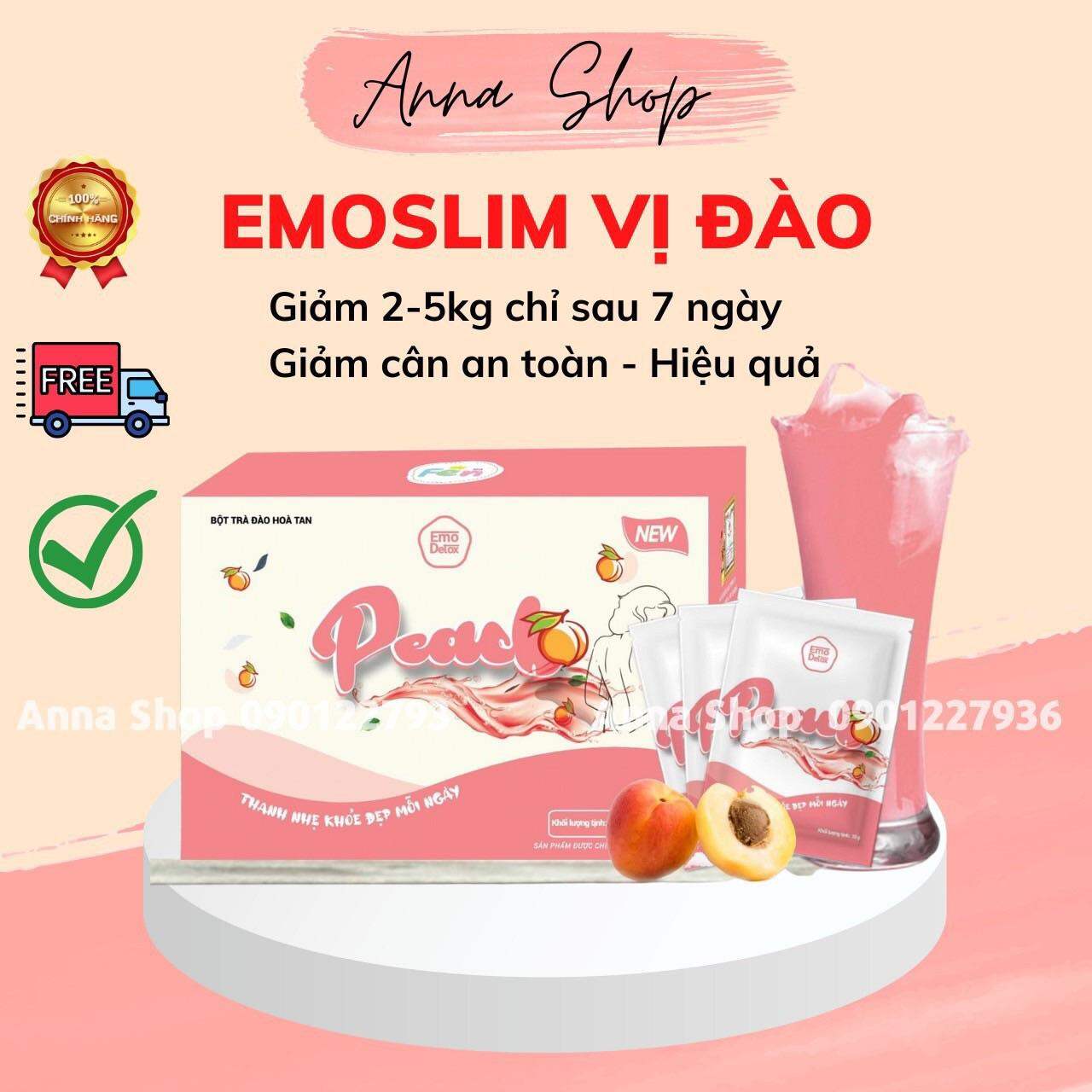 Nước giảm cân emoslim vị đào chính hãng/ Kèm quà xịn/ Giảm cân hiệu quả