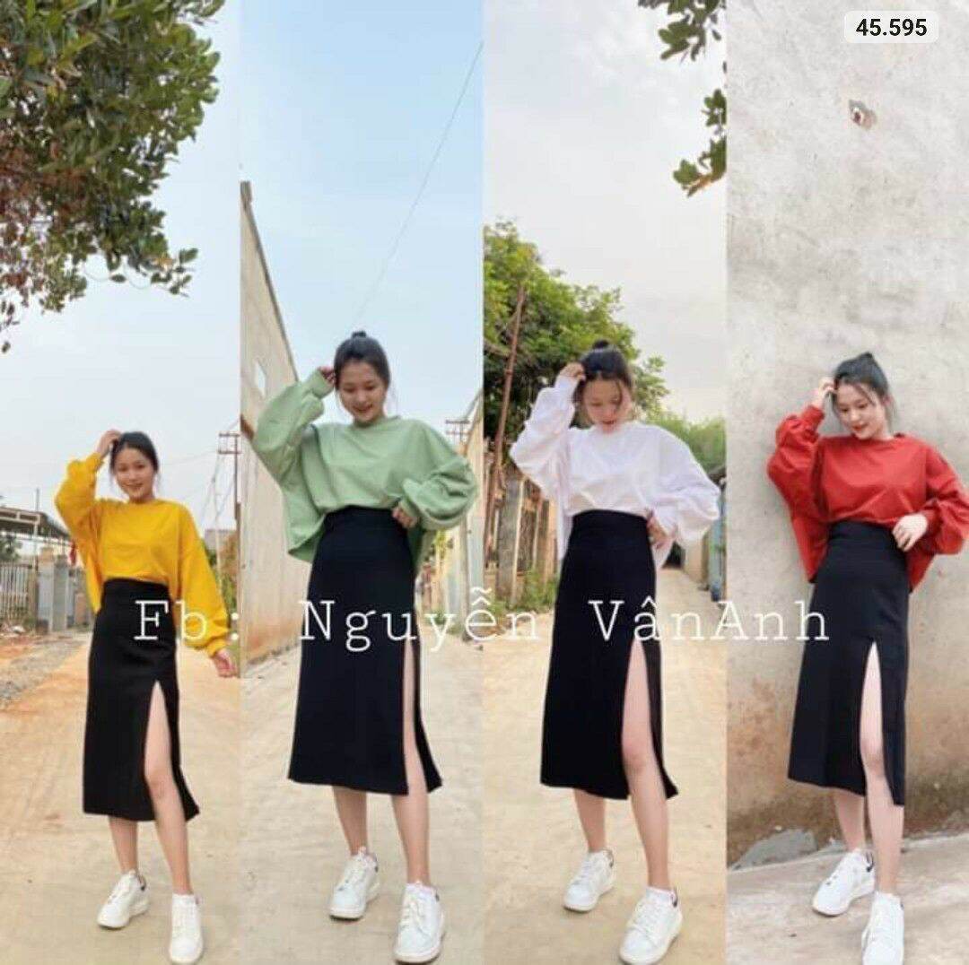 ÁO CROPTOP TAY PHỒNG ĐỦ MÀU