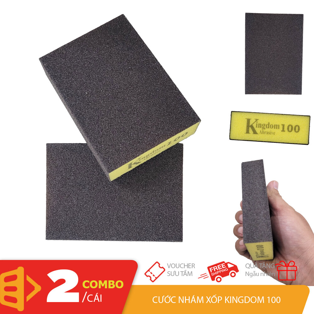 Combo 2 cước nhám chữ nhập xốp thấm hút Kingdom 9x6cm