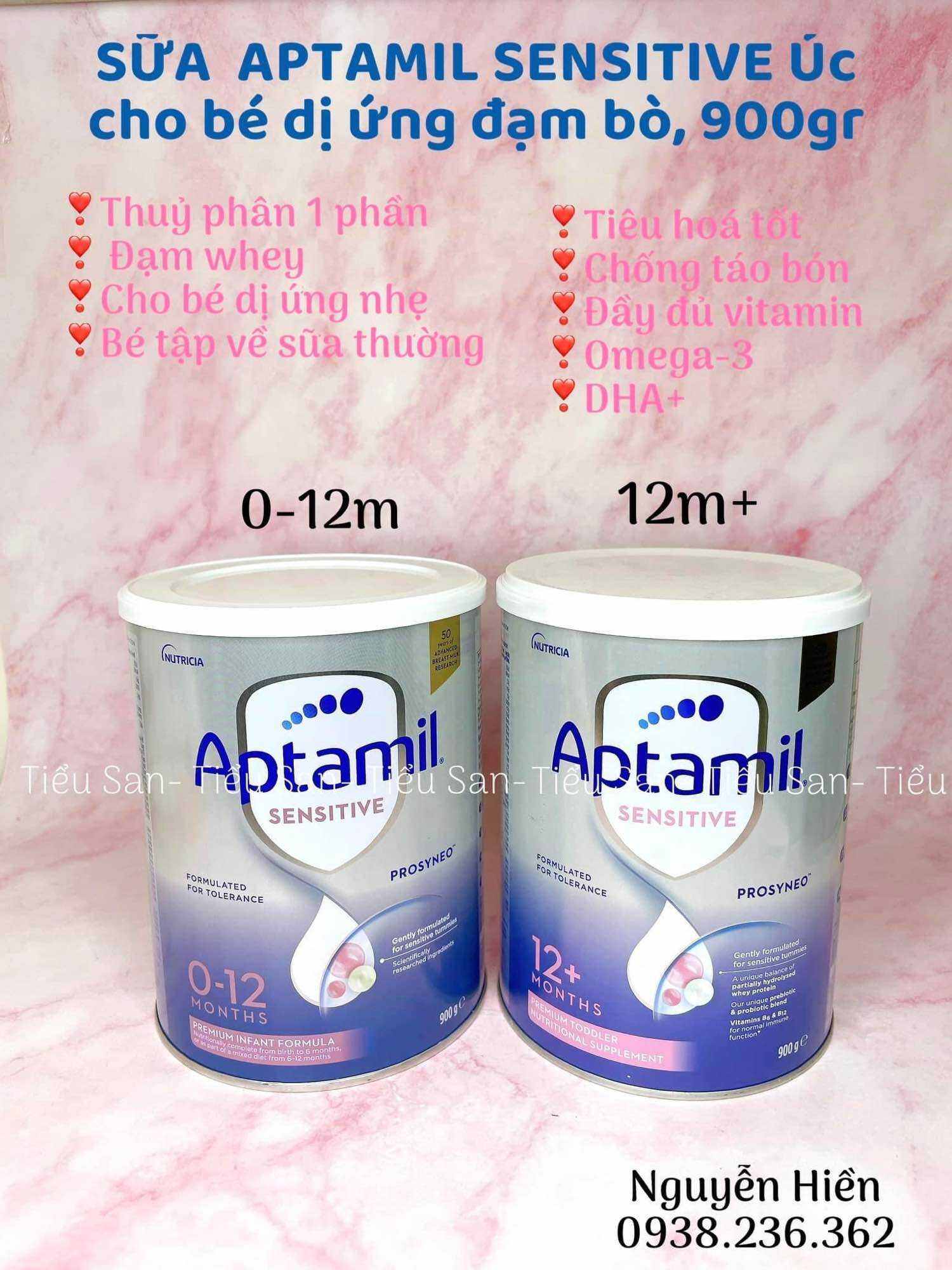 SỮA APTAMIL SENSITIVE TP1P CHO BÉ DỊ ỨNG ĐẠM BÒ, XUẤT XỨ ÚC, 850gr