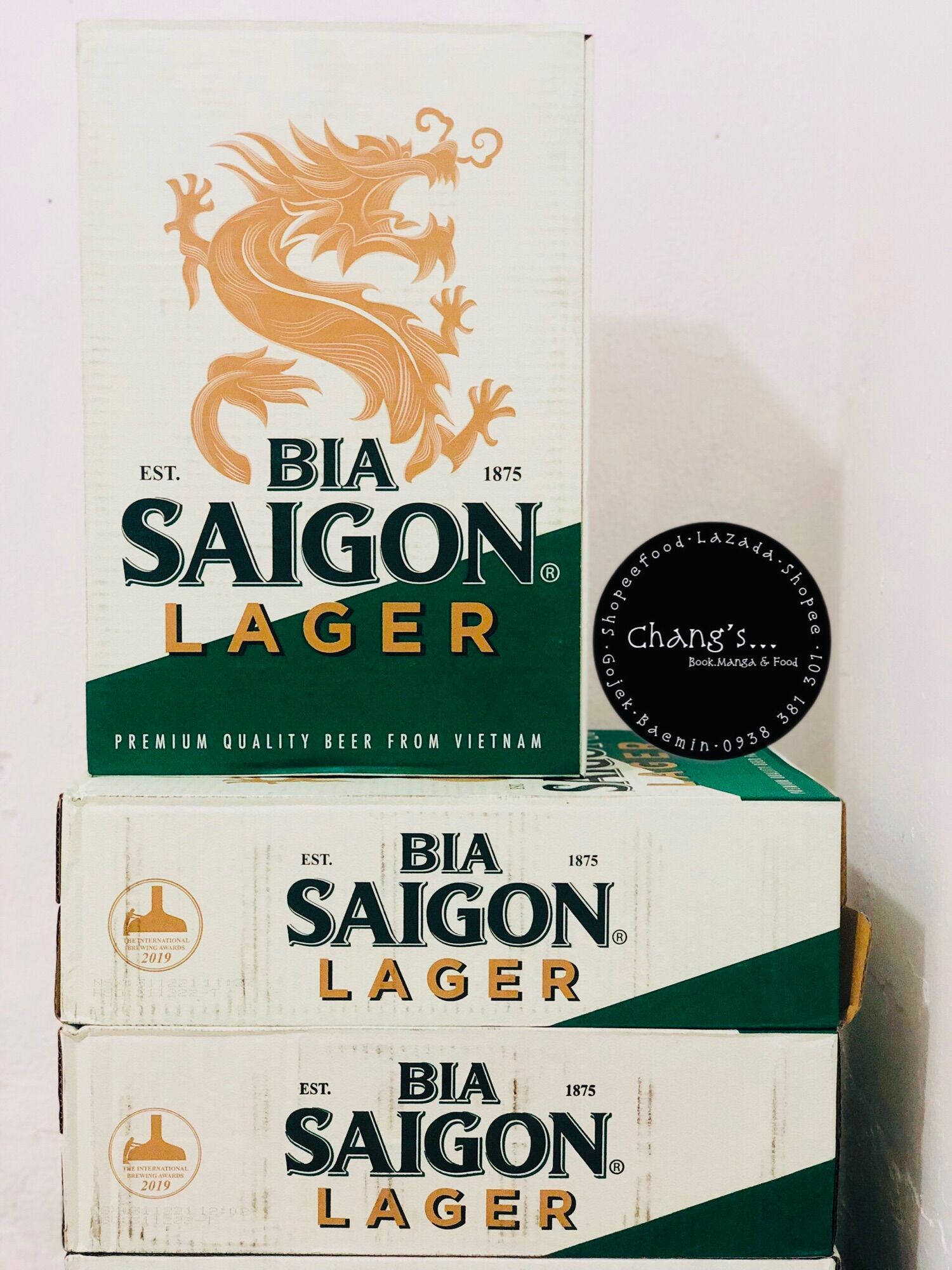 Bia sài gòn lager 24 lon/thùng chang's food