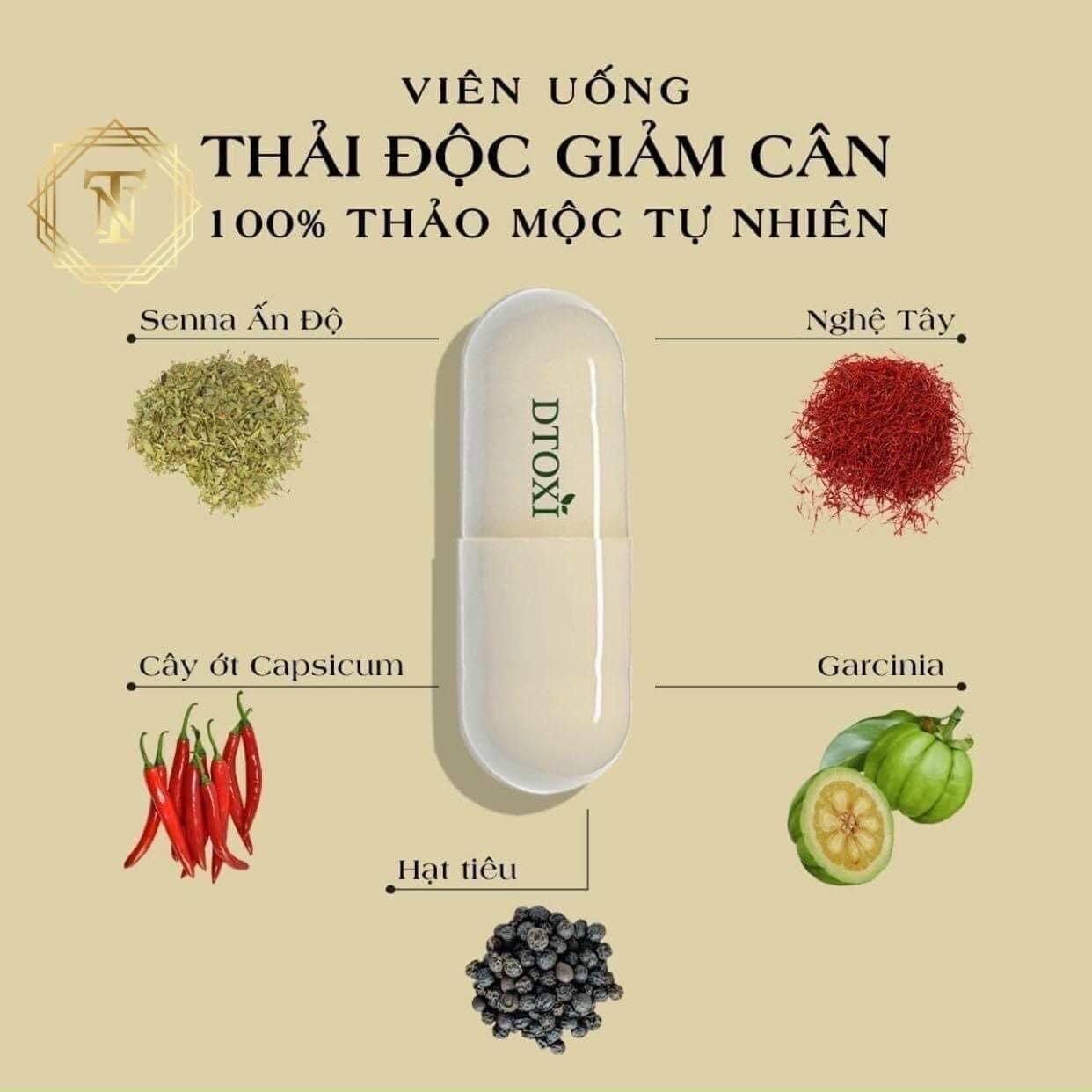 [HCM][Auth] 100 Viên Dtoxi Giảm Cân Thải Độc