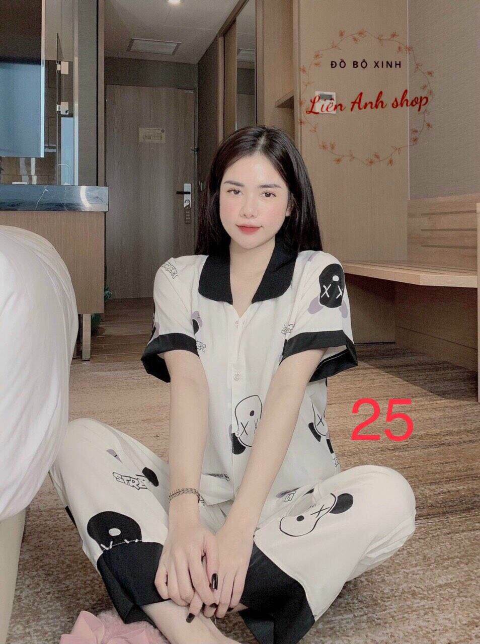 Bộ lụa Pijama lụa loại 1 chất mềm mịn, mát + Ảnh thật ,Bộ Lụa Mango Tay Ngắn