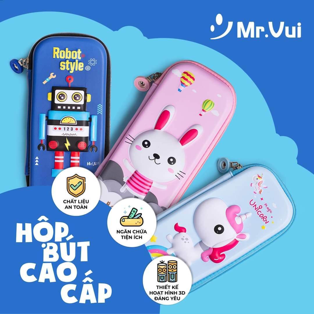 [HCM]Hộp bút học sinh 3D Mr.vui