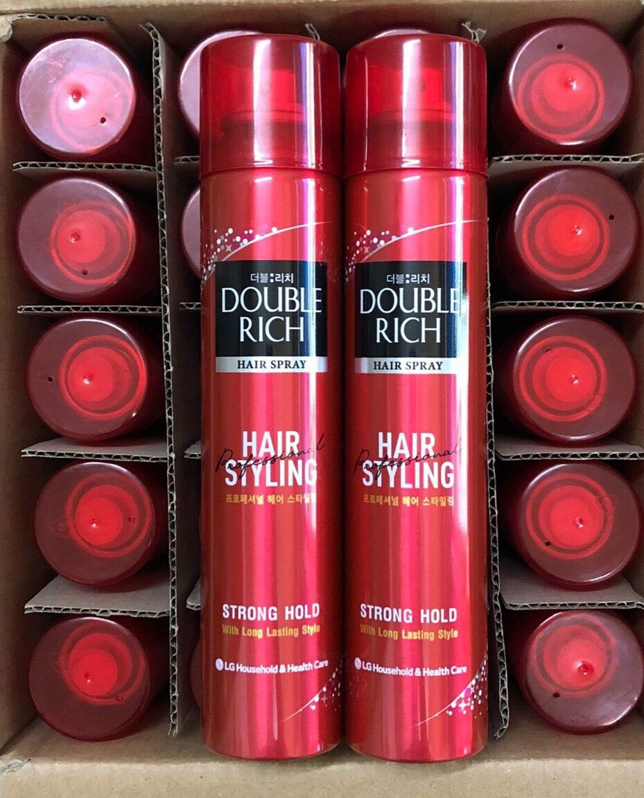 Gel giữ nếp tóc double rich dạng xịt giữ tóc cố định hair spray strong hold 170ml