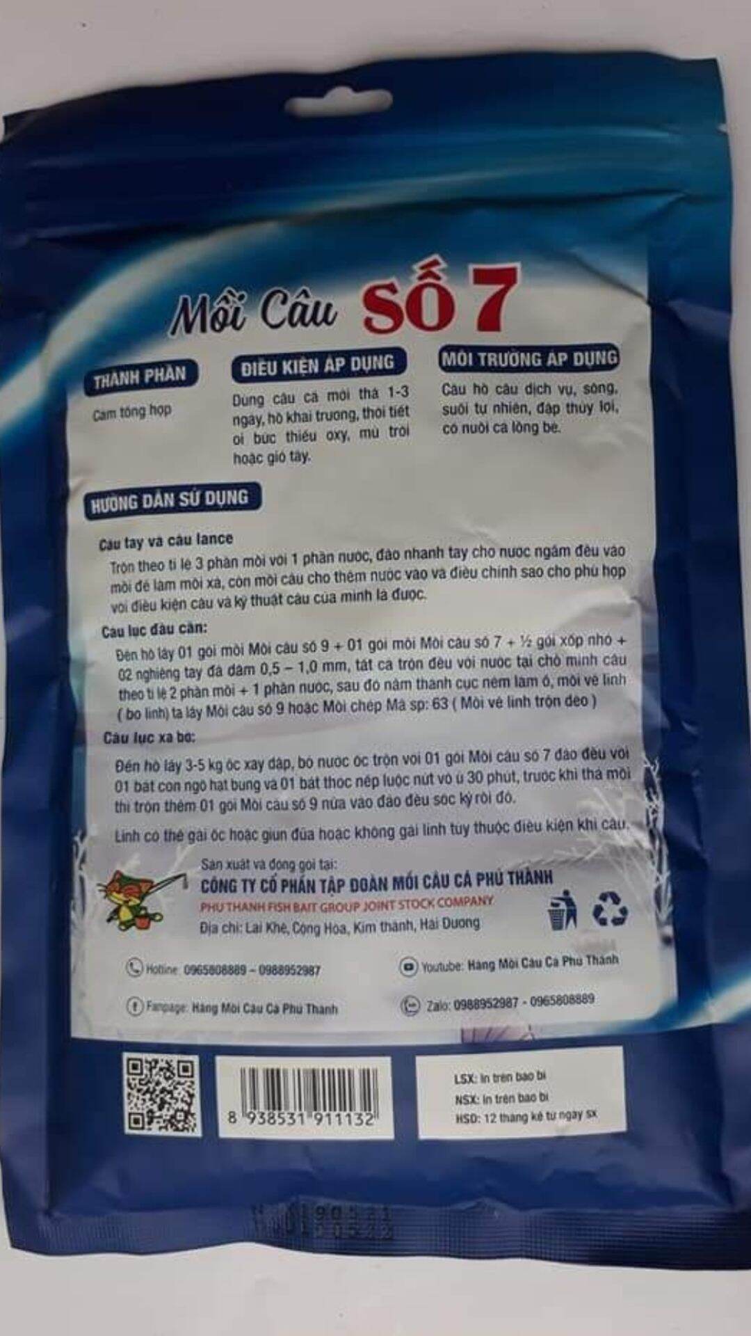 Com bo mồi câu cá số 7,số 8,số 9 (gồm 3 gói) hãng Mồi Câu Cá Phú Thành