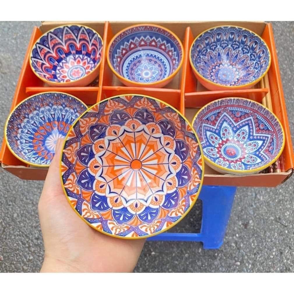 Bộ 6 bát + đũa a n thổ cẩm- bộ 6 bát thổ cẩm