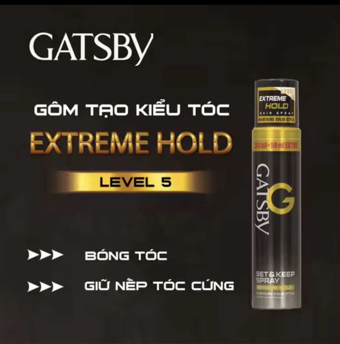 Gôm Xịt Giữ Nếp Tạo Kiểu Tóc GATSBY 250ml