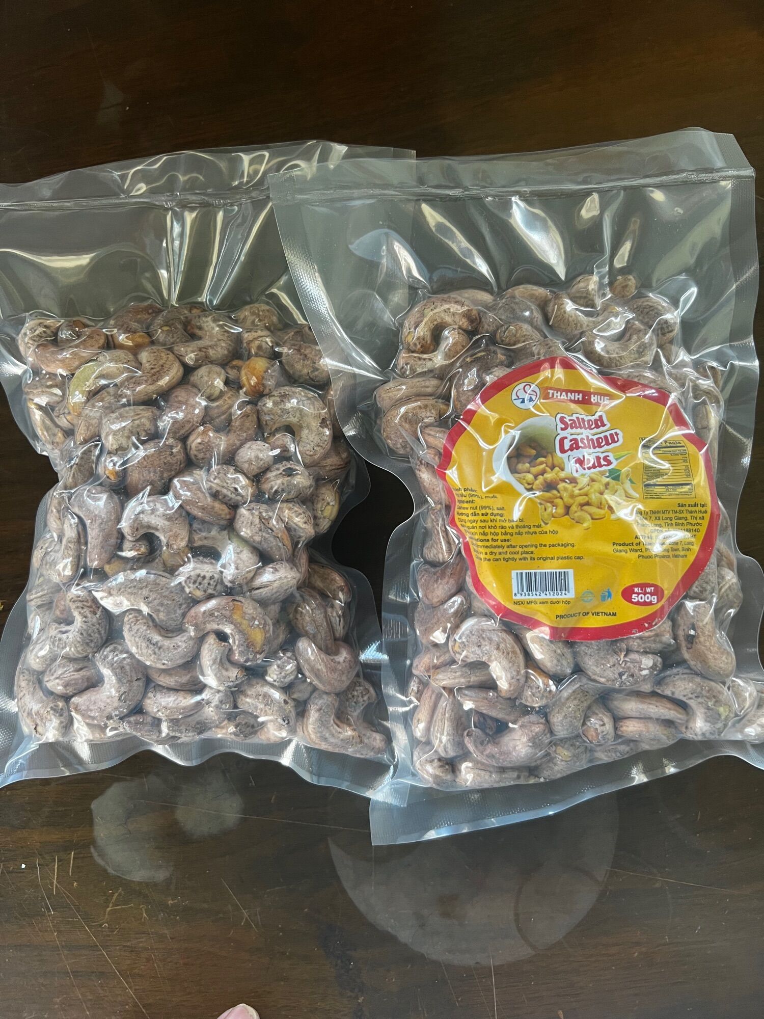 Hạt Điều Rang Muối còn vỏ lụa Túi zip 500gr Hạt Điều Bình Phước