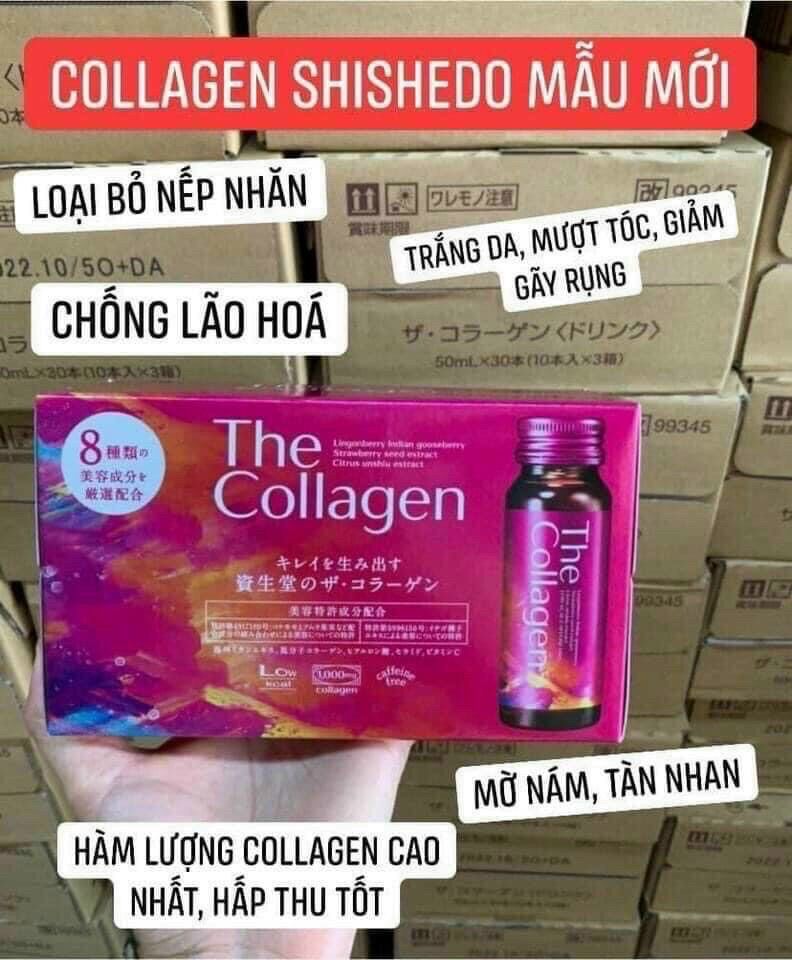 [Mẫu mới] Nước uống The collagen shiseido hộp 10 lọ 50ml