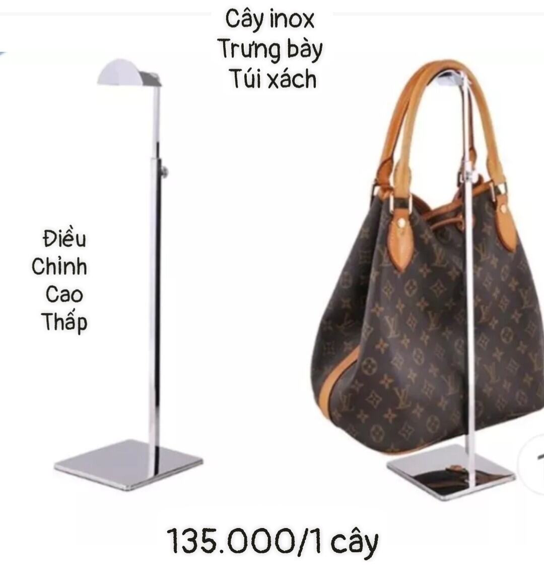 Cây inox trưng bày túi xách inox điều chỉnh cao thấp