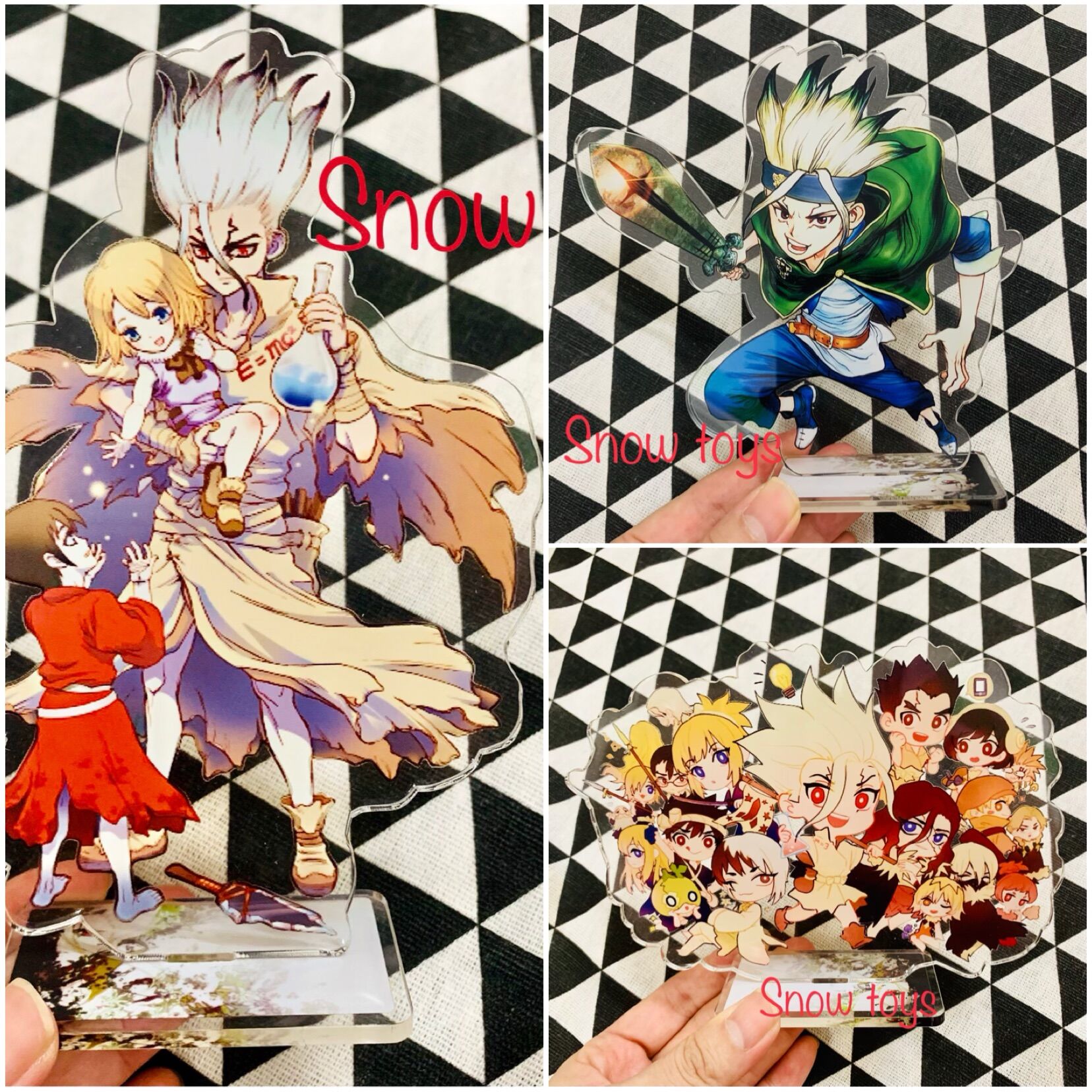 Mô hình nhân vật dr stone - Mô Hình Tượng Standee Acrylic Mica - Dr.Stone - Senku Taiju Yuzuriha Tsukasa Gen Hyoga Ryusui Francois - Dr Stone - 16cm