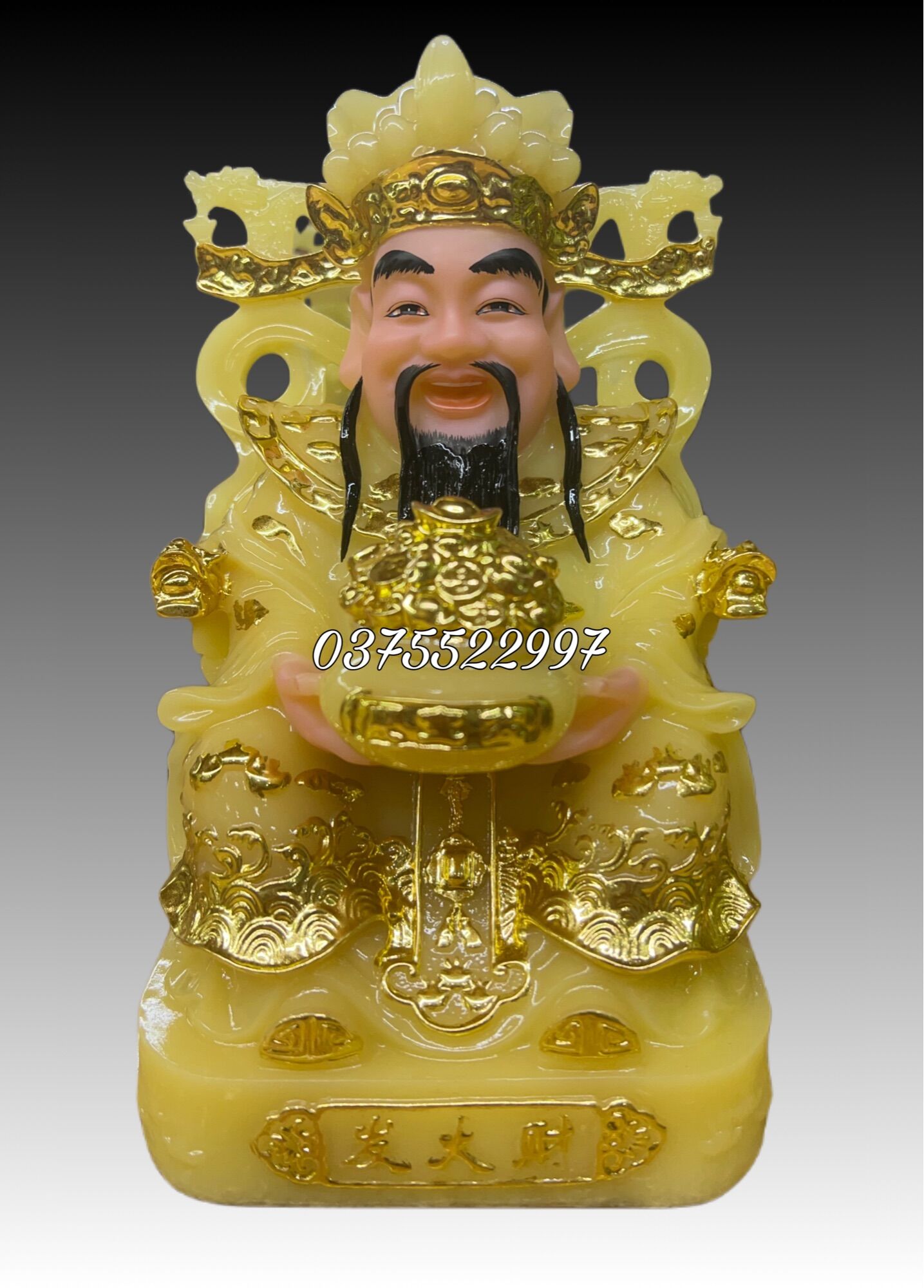 Tượng thần tiền đá đài loan 8” cao 20 cm, tượng thần tiền đá đài loan 10” cao 25 cm, tượng thần tiền đá đài loan 12" cao 30 cm, tượng thần tiền đá cao cấp nguyên khối