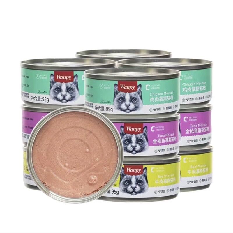 Thức ăn pate cho mèo Wanpy lon 95 gr