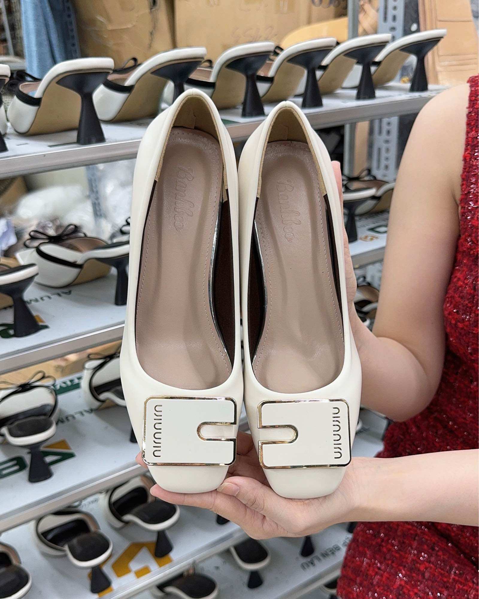 Giày cao gót búp bê nữ , giày công sở êm chân , gót cao 7cm