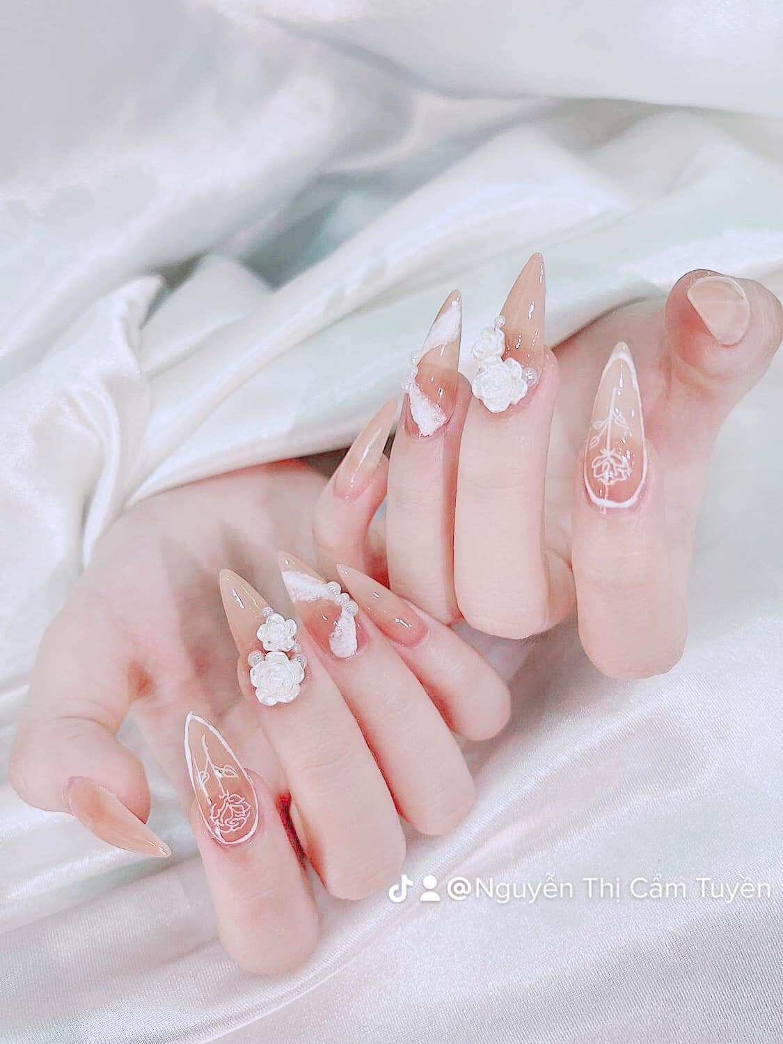 [Mẫu Nailbox Cô Dâu] Thiết Kế Màu Hồng NB0042