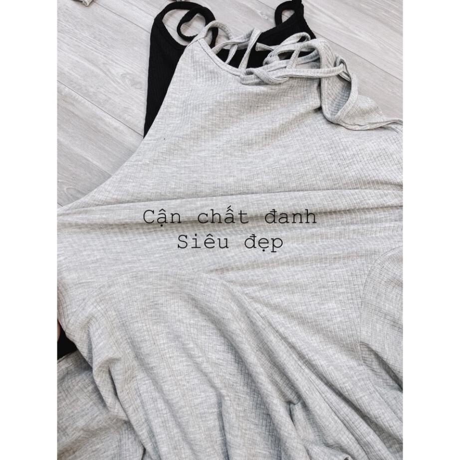 Set đầm dây xòe và áo khoác siêu xinh