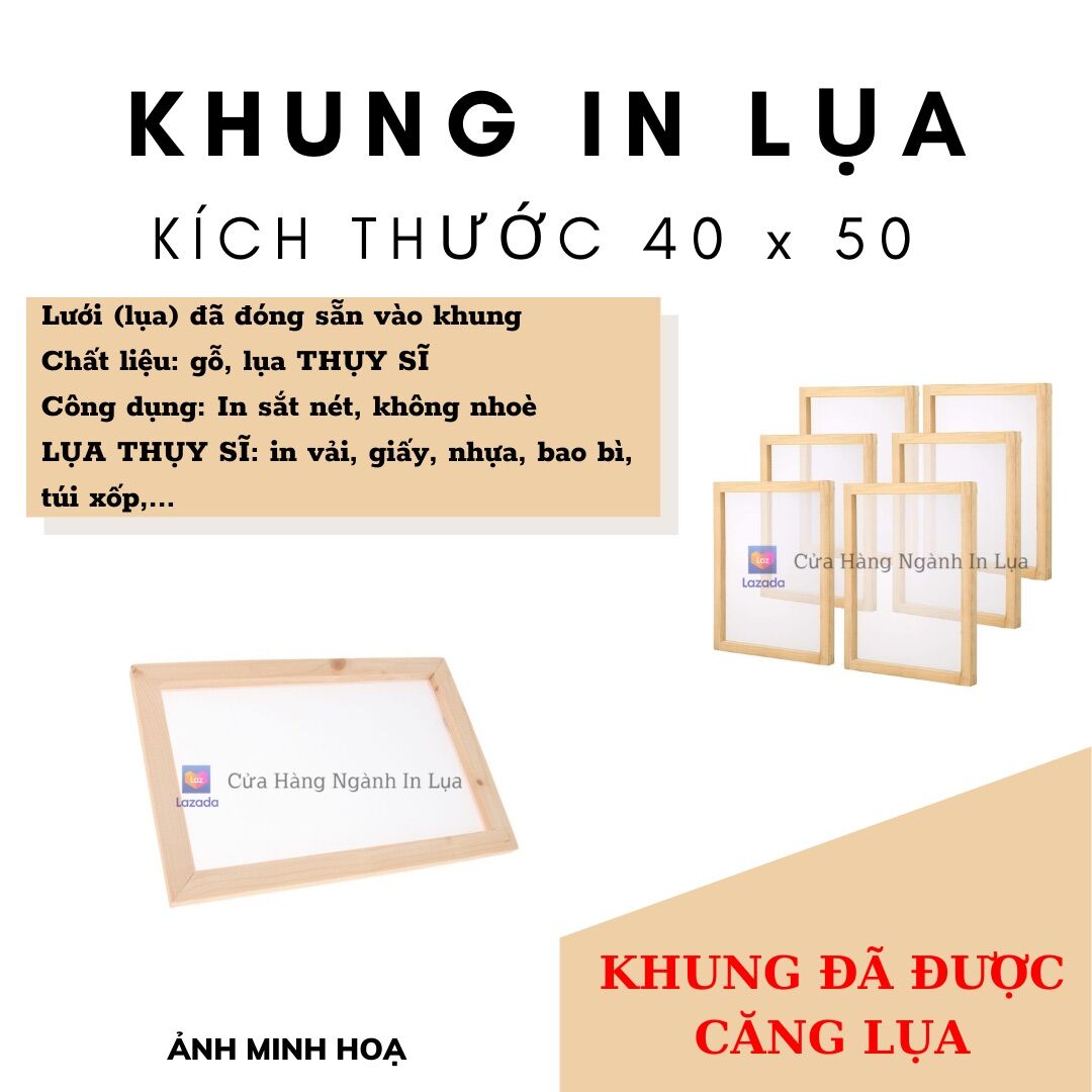 Khung in lụa 40x50cm - sản phẩm đã có căng lụa