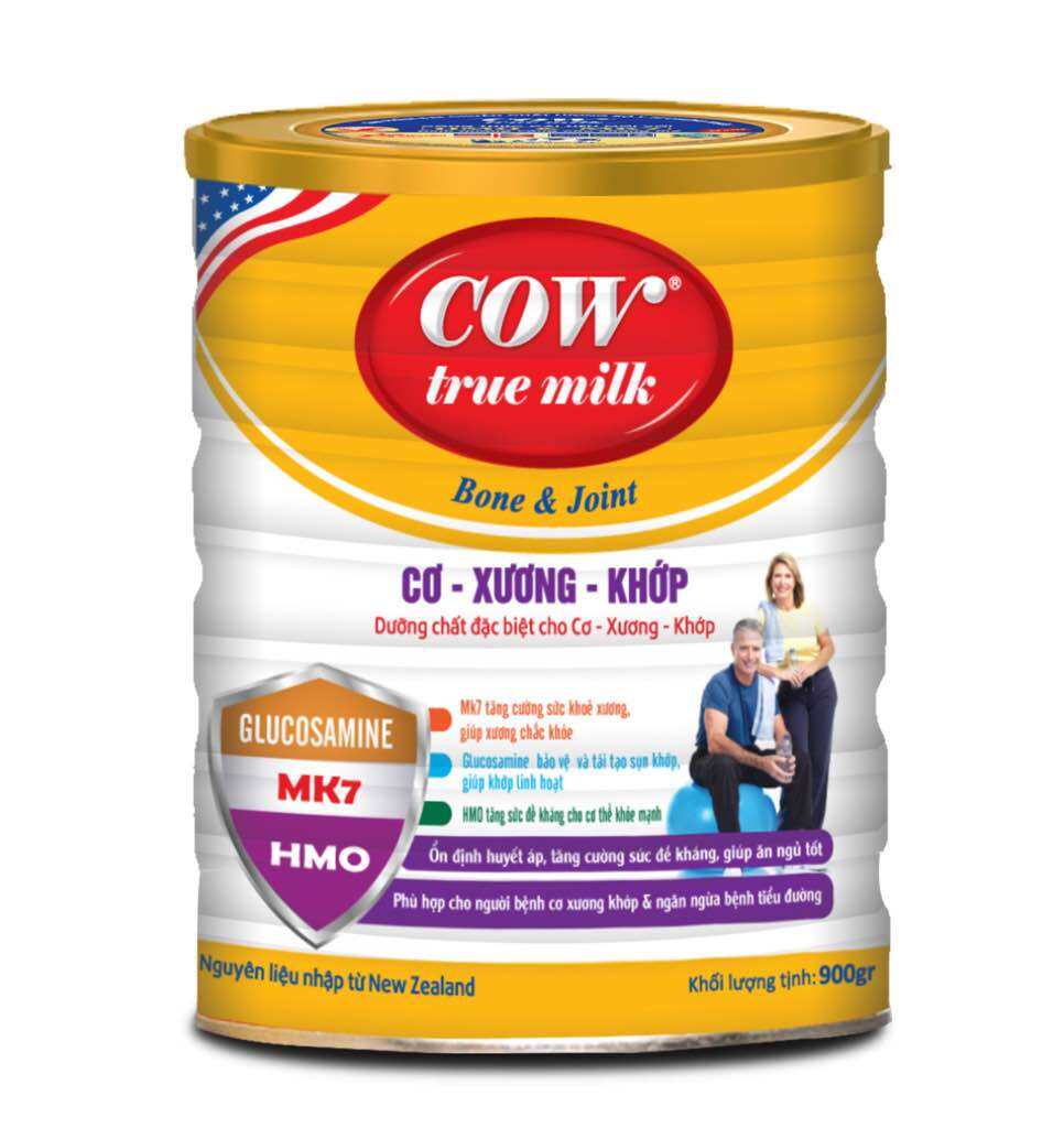 Sữa Cow True Milk Cơ - Xương - Khớp 900g - Dành Cho Người Loãng Xương, Đau Cơ-Xương-Khớp, Tốt Cho Tim Mạch, Ổn Định Đường Huyết