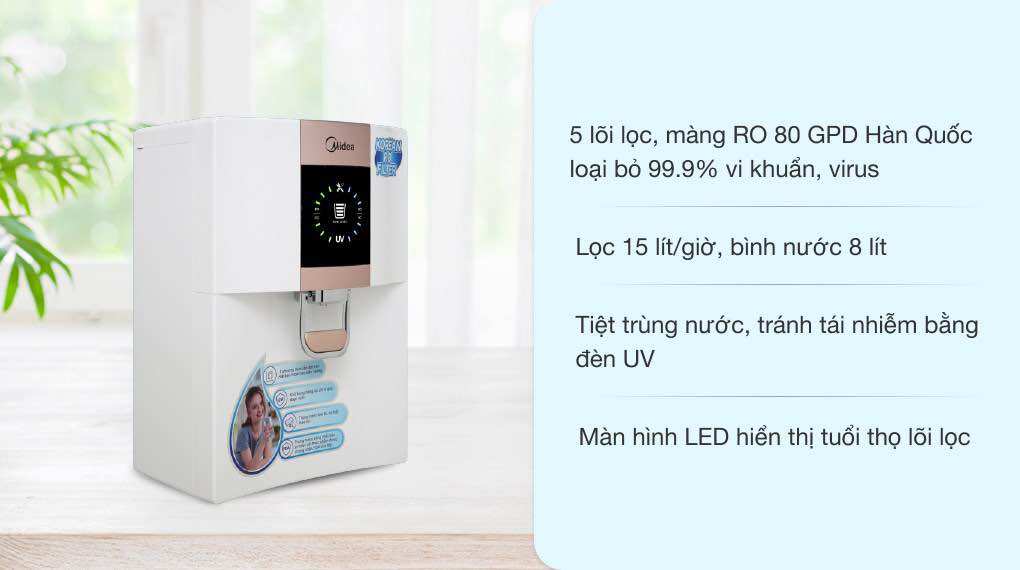 Máy lọc nước RO Midea JN1648T 5 lõi