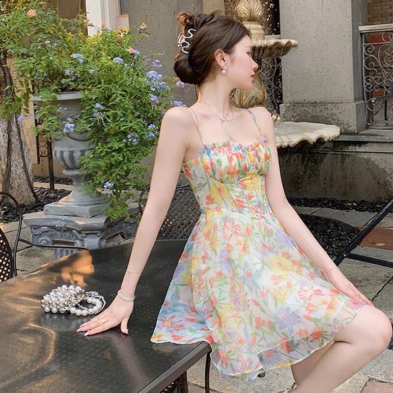 ĐẦM 2S HOA NGŨ SẮC 3 SIZE S-M-L(CÓ MÚT NGỰC)