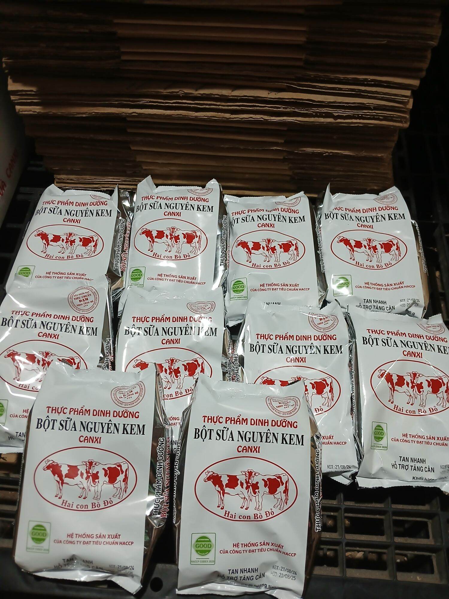 ( Sét 10 bịch ) 5kg Sữa bột nguyên kem 2 con bò đỏ hỗ trợ tăng cân