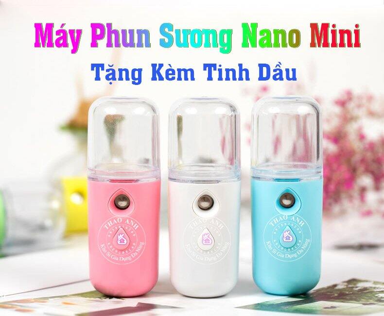 [Tặng Tinh Dầu + Hàng Sịn Phun Mạnh] Máy xông tinh dầu phun sương nano mini phòng ngừa cảm.cúm Covid, tạo ẩm se khít lỗ chân lông da mặt + Thao Anh