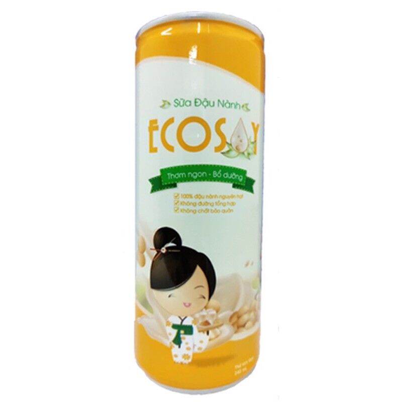 [HCM]Sữa Đậu Nành EcoSoy Ít Đường ( 1 Thùng x 24 lon x 240ml )