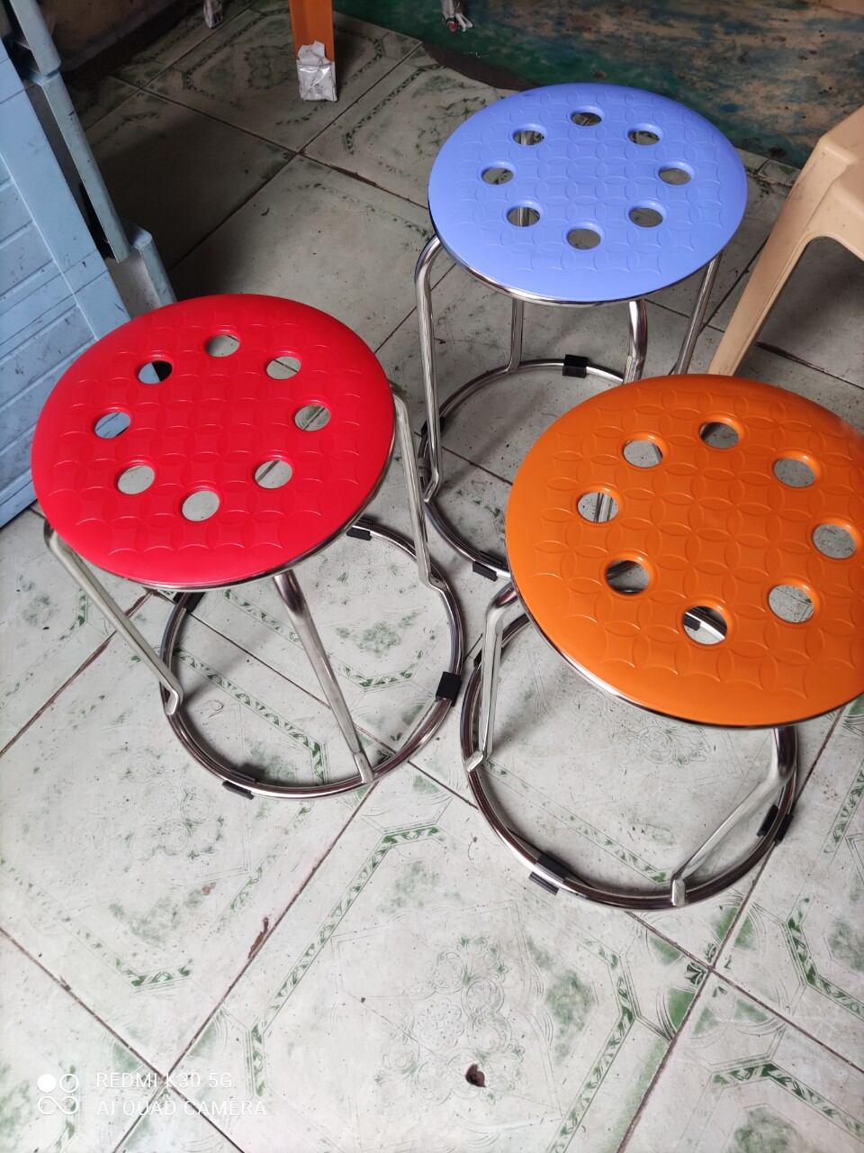 ghế đôn inox mặt nhựa cao cấp